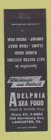 Matchbook Cover - Adelphia Seafood Lancaster PA