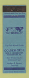 Matchbook Cover - Golden Grill Harrisburg PA WEAR