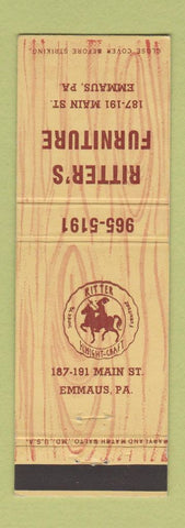 Matchbook Cover - Ritter's Furniture Emmaus PA
