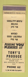 Matchbook Cover - Tony's Produce low phone # WORN