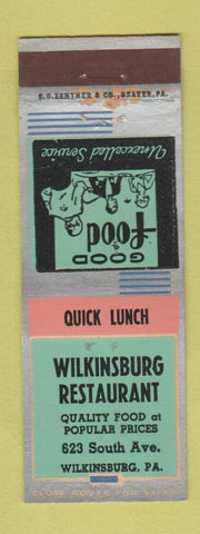 Matchbook Cover - Wilkinsburg Restaurant PA WEAR