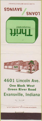 Matchbook Cover - Thrift Savings Loan Evansville IN