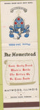 Matchbook Cover - The Homestead Maywood IL