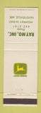 Matchbook Cover - John Deere Tractors Fayetteville AR Raymo