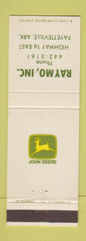 Matchbook Cover - John Deere Tractors Fayetteville AR Raymo