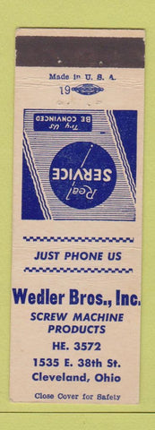 Matchbook Cover - Wedler Bros Screw Machine Products Cleveland OH