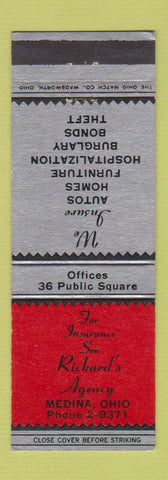 Matchbook Cover - Richard's Insurance Medina OH