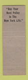 Matchbook Cover - New York Life Insurance Miles Reece Lyons KS low phone #