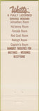 Matchbook Cover - Watts' Restaurants Scarborough ON