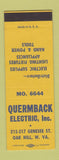 Matchbook Cover - Quermback Electric Oak Hill WV SAMPLE