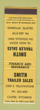 Matchbook Cover - Smith Trailer Sales Casper WY Gillette