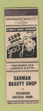 Matchbook Cover - Garman Beauty Shop Lincoln NE WEAR