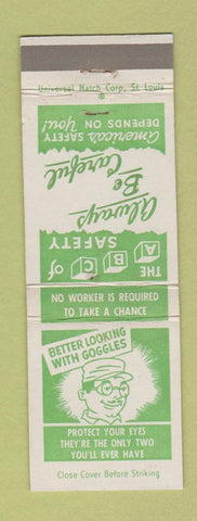 Matchbook Cover - Safety Goggles Eyes WEAR