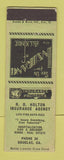 Matchbook Cover - RO Holton Insurance Douglas GA low phone #