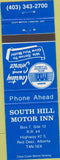 Matchbook Cover - South Hill Motor Inn Red Deer Alberta