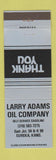 Matchbook Cover - Larry Adams Oil Eureka KS gas BLUE