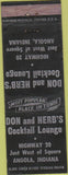 Matchbook Cover - Don Herb's Angola IN