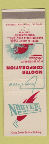 Matchbook Cover - Nooter Corp St Louis MO Steel Alloy Plate