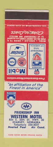 Matchbook Cover - Friendship Inn Western Motel Kearney NE