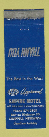 Matchbook Cover - Empire Motel Chappell NE WEAR