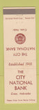 Matchbook Cover - City National Bank Crete NE