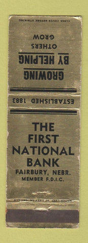 Matchbook Cover - First National Bank Fairbury NE WEAR