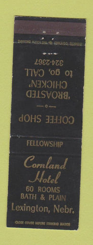 Matchbook Cover - Cornland Hotel Lexington NE