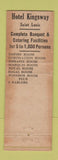 Matchbook Cover - Hotel Kingsway St Louis MO WEAR