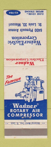 Matchbook Cover - Wagner Electric St Louis MO air compressors
