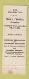 Matchbook Cover - American Federation Technical Engineers St Louis MO