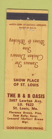 Matchbook Cover - B&B Oasis St Louis MO restaurant WEAR