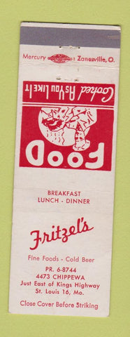 Matchbook Cover - Fritzel's Restaurant St Louis MO WEAR