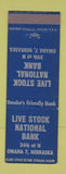Matchbook Cover - Live Stock National Bank Omaha NE