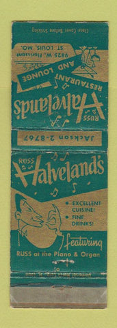 Matchbook Cover - Russ Halveland's Restaurant St Louis MO WORN