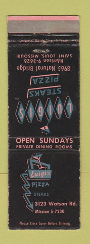 Matchbook Cover - Luigi's Restaurant St Louis MO pizza WEAR