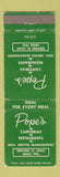 Matchbook Cover - Pope's Cafeteria St Louis mO