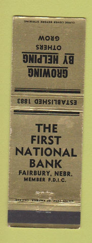 Matchbook Cover - First National Bank Fairbury NE WEAR