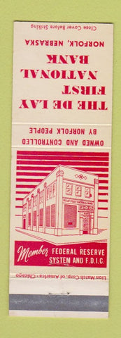 Matchbook Cover - De Lay First National Bank Norfolk NE
