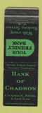 Matchbook Cover - Bank of Chadron NE WORN