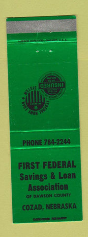 Matchbook Cover - First Federal Savings and Loan Cozad NE GREEN