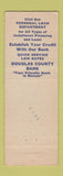 Matchbook Cover - Douglas County Bank Omaha NE