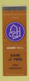Matchbook Cover - Bank of Peru NE