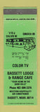 Matchbook Cover - Bassett Lodge Range Cafe Bassett NE