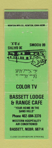 Matchbook Cover - Bassett Lodge Range Cafe Bassett NE