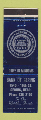 Matchbook Cover - Bnak of Gering NE