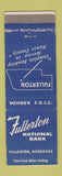 Matchbook Cover - Fullerton National Bank NE