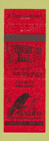 Matchbook Cover - Old Raven Restaurant New York City