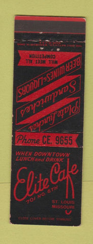 Matchbook Cover - Elite Cafe St Louis MO