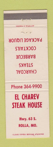 Matchbook Cover - El Charev Steak House Rolla MO