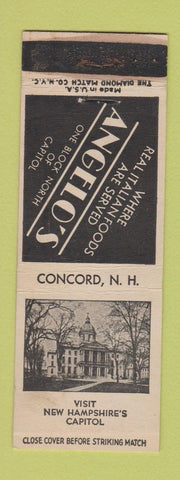 Matchbook Cover - Angelo's Restaurant Concord NH WORN